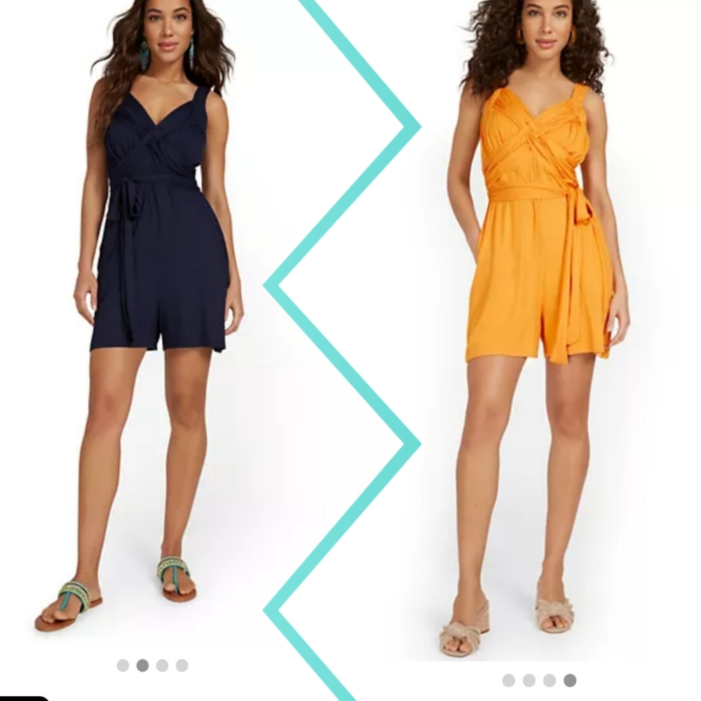 New York & Co Navy Blue Goddess Romper